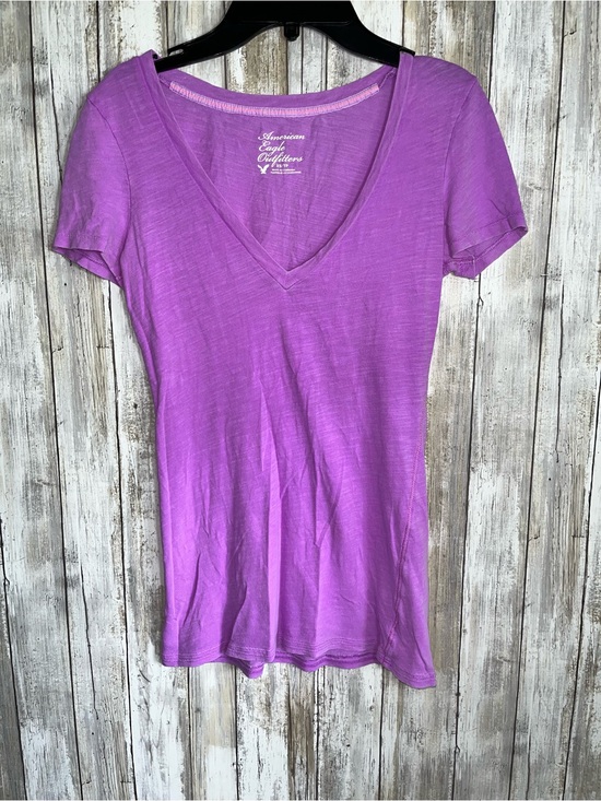 American Eagle Outfitters Tops - American Eagle Purple V Neck Tee XS Soft Cotton Casual Basic T Shirt